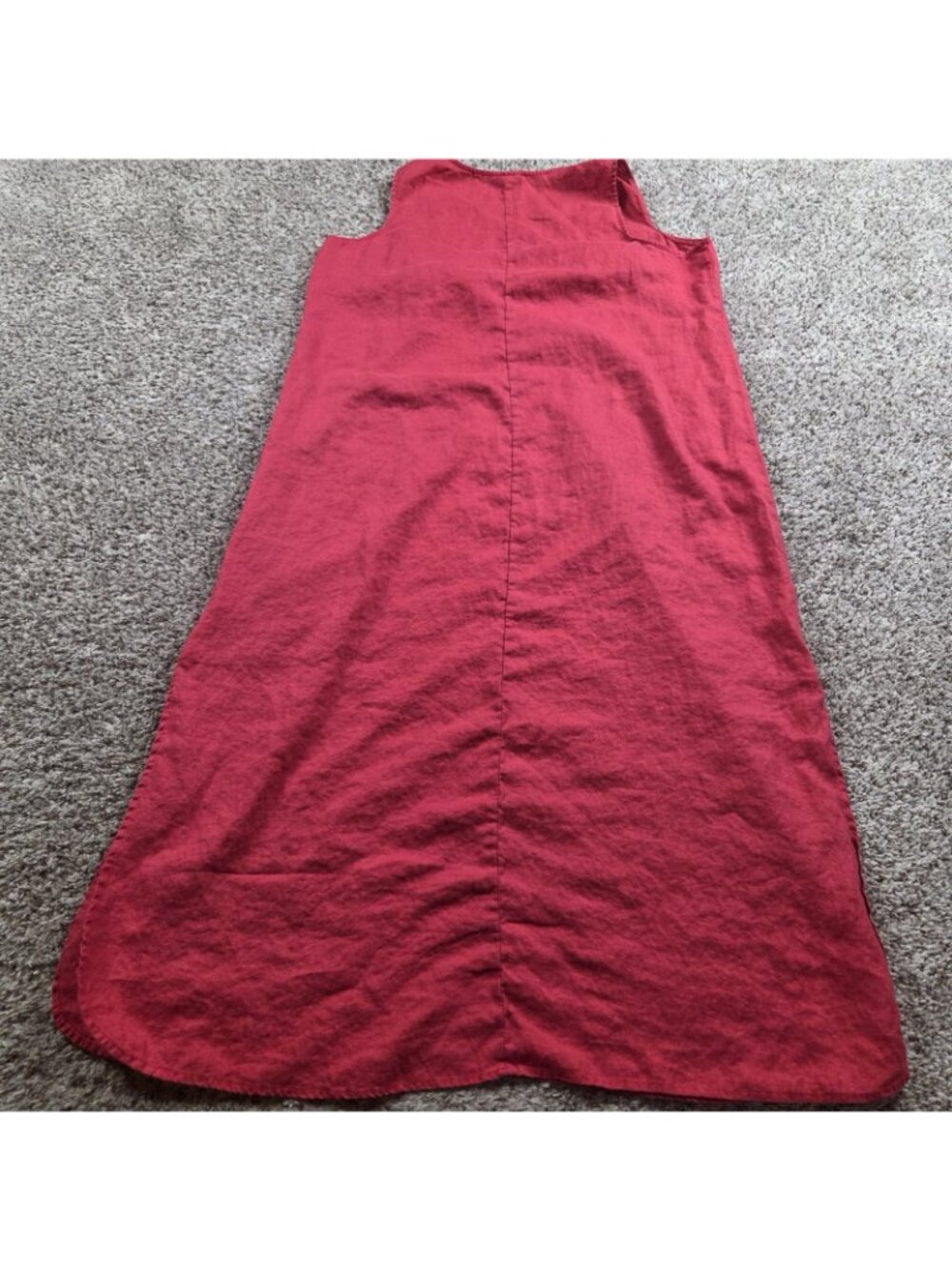 J. Jill Love Linen Dress Women’s 1X Pink Sleeveless Coastal Pullover V Neck - Picture 4 of 5